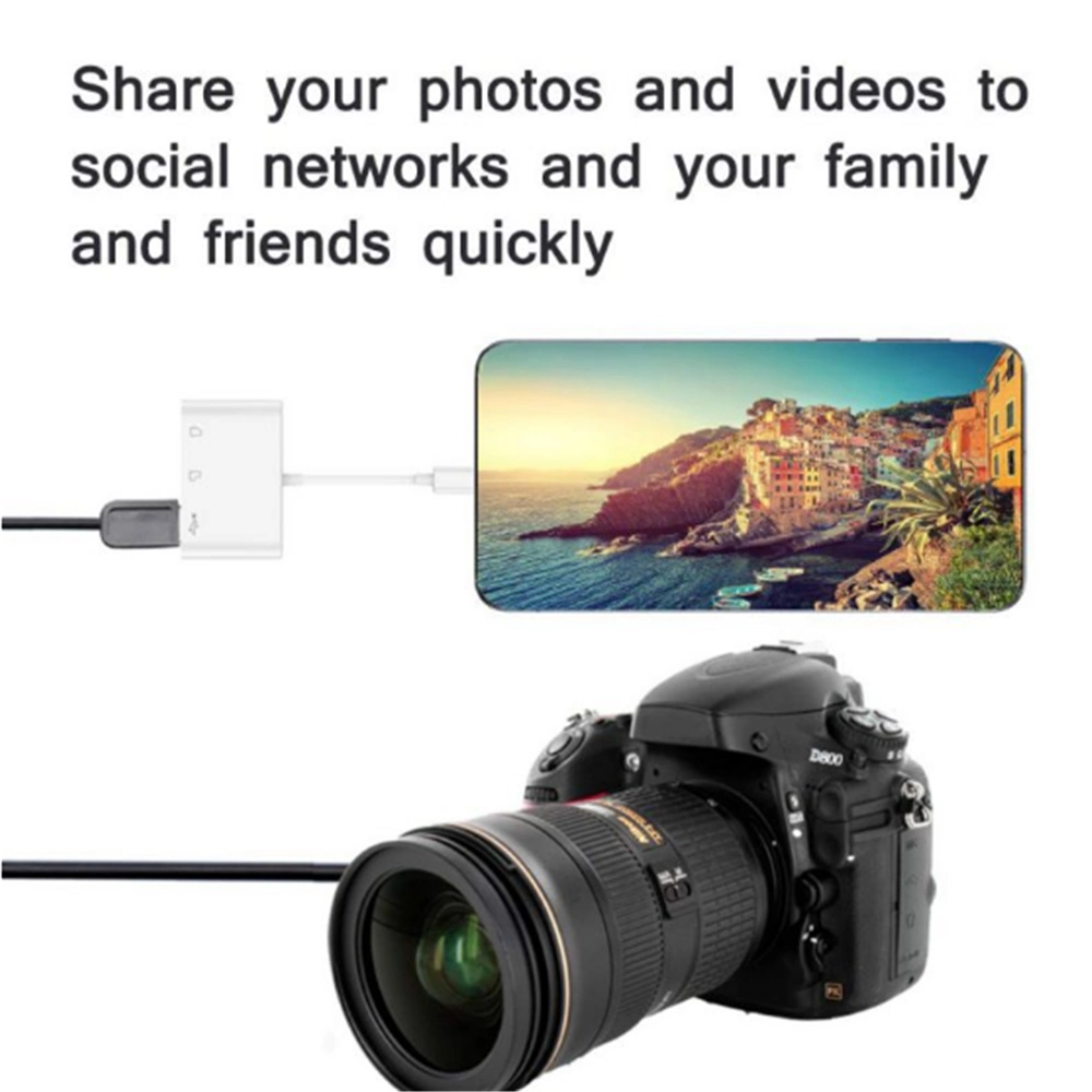 3 in 1 USB C SD Card Reader USB Camera Memory Card Adapter for New iPad PRO Mac Chromebook X